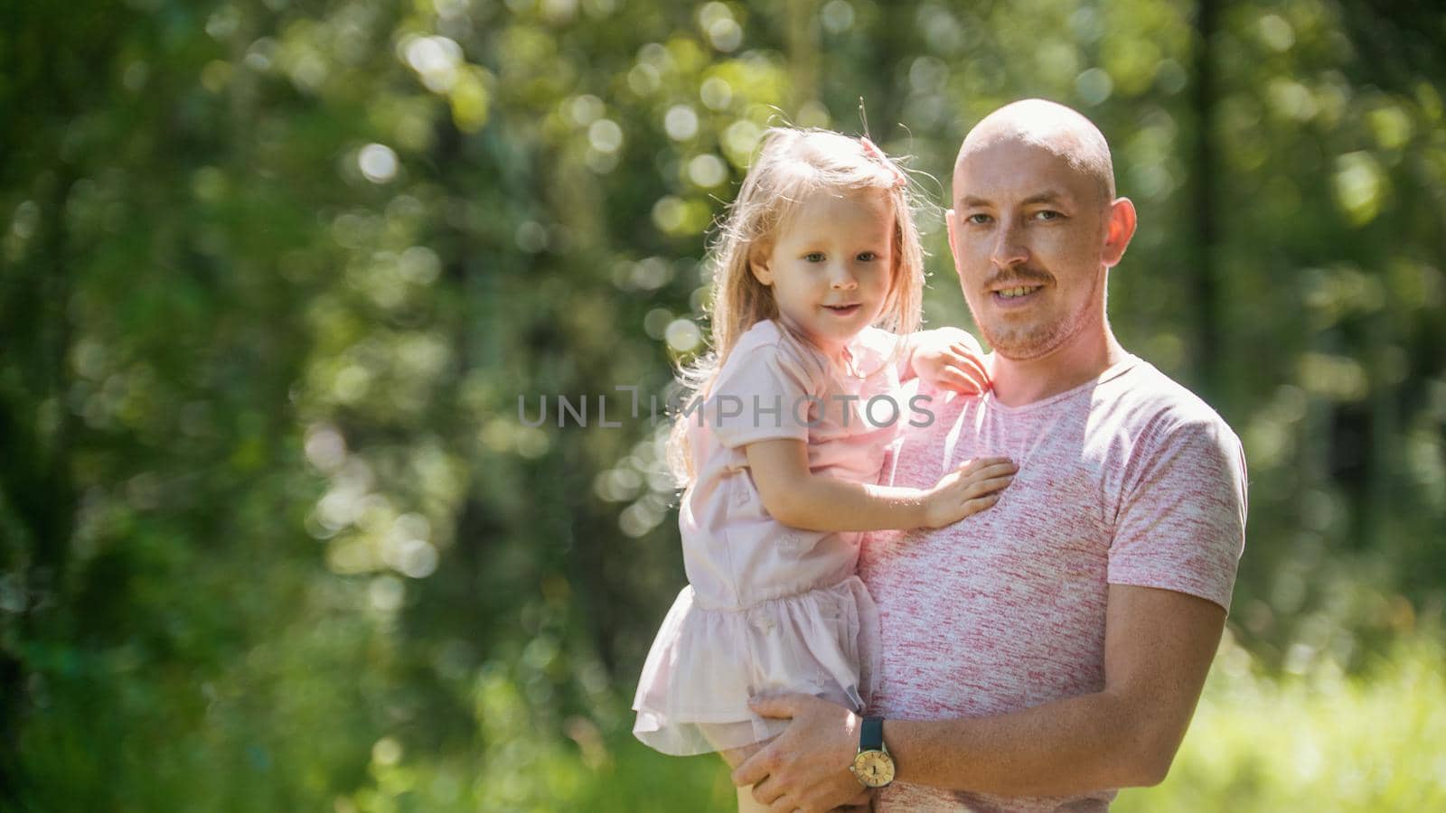 Happy family - father with daughter in summer park by Studia72