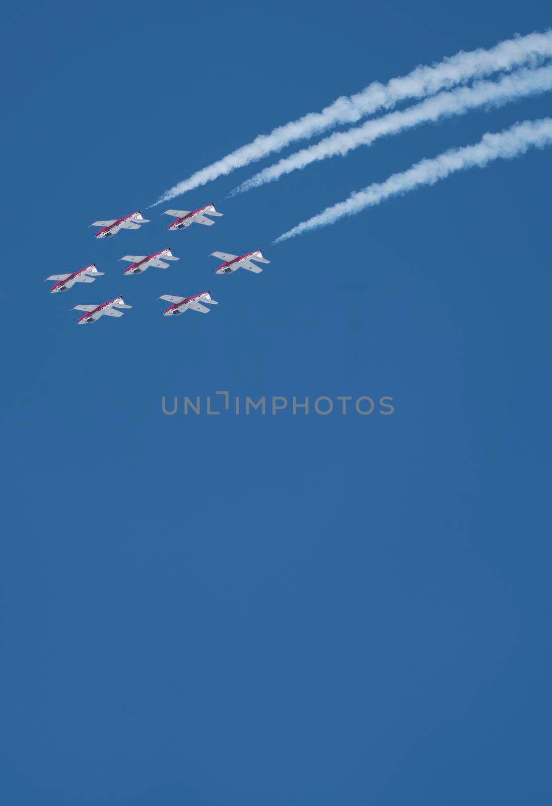 Snowbirds Acrobatic Flight Team flying in Moose Jaw Saskatchewan