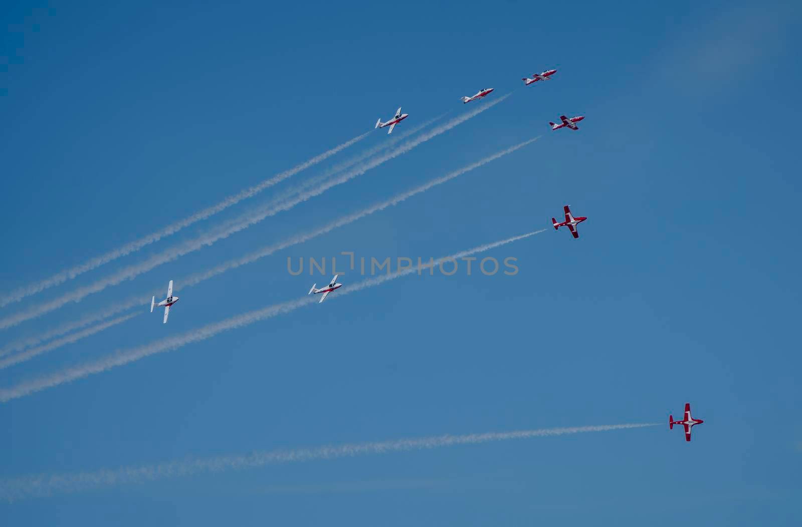 Snowbirds Acrobatic Flight Team flying in Moose Jaw Saskatchewan
