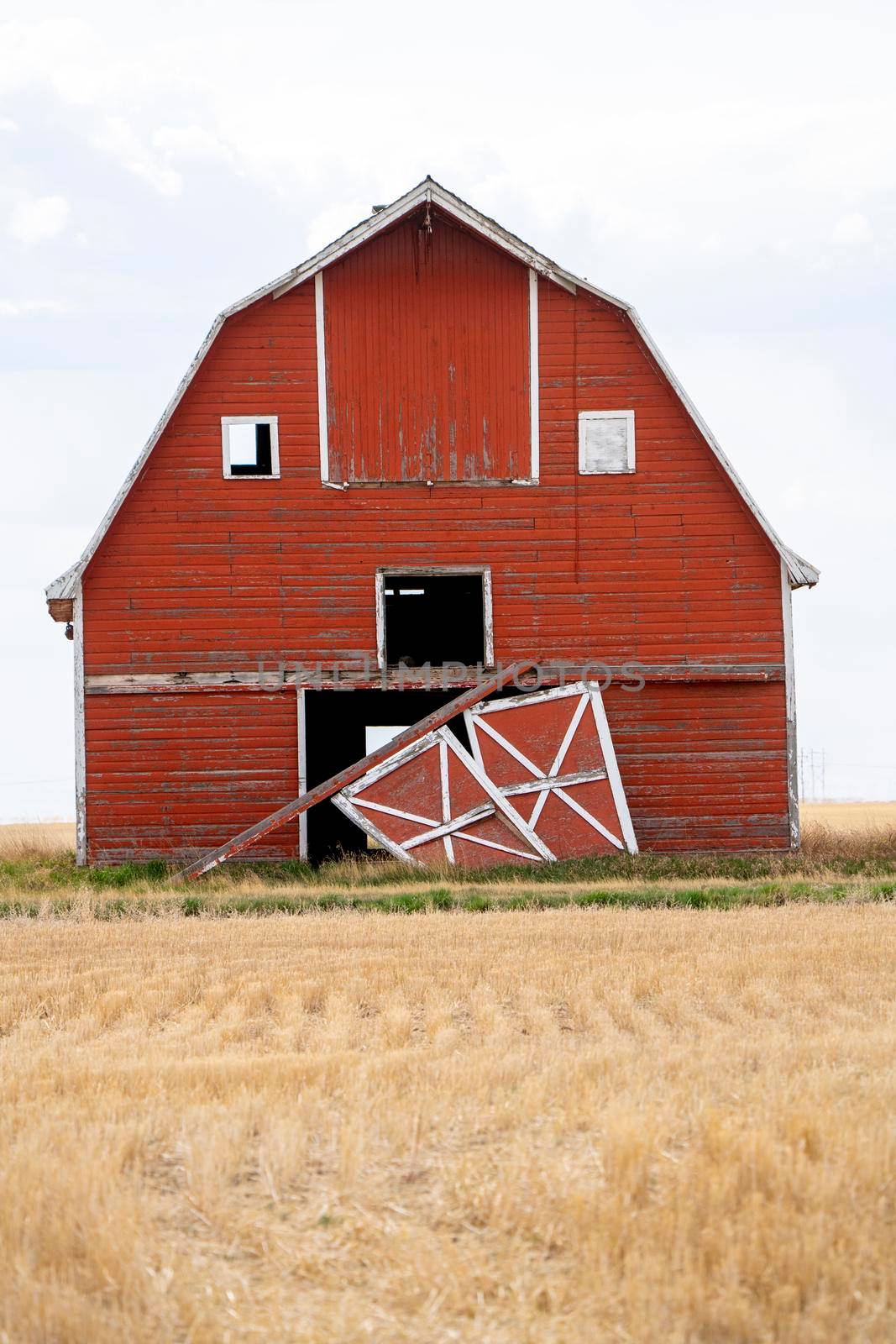 Delapitated Abandoned Barn in Saskatchewan Canada Springtime