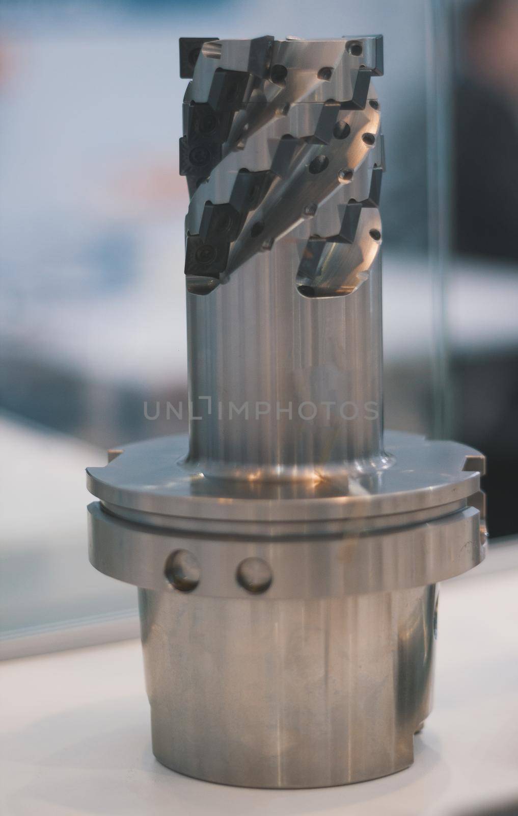 Milling cutter head for wood processing - metal industry, close up