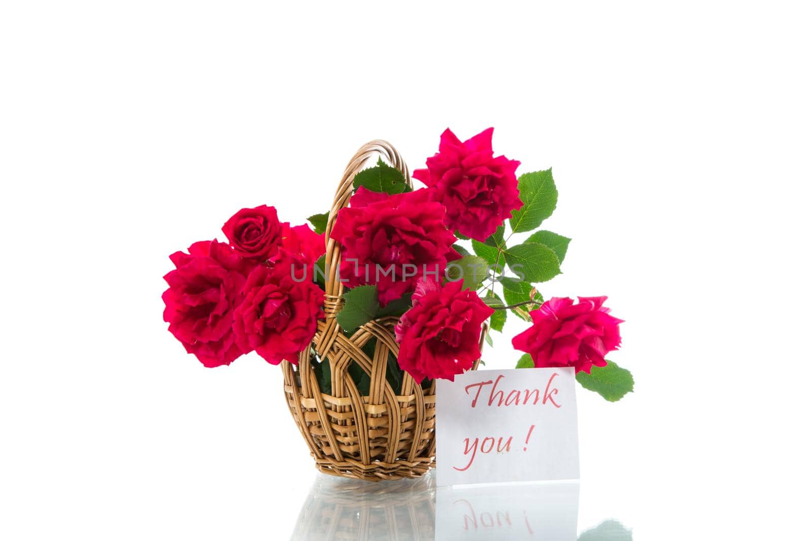 bouquet of beautiful red roses isolated on white background