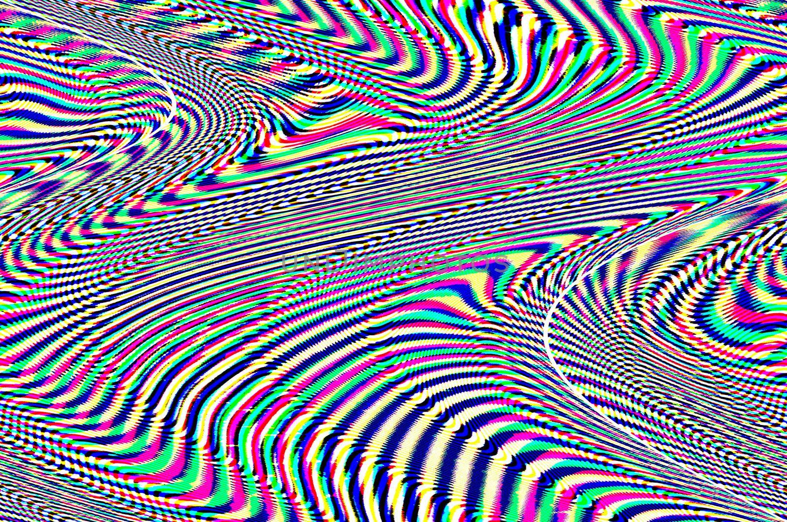 Glitch psychedelic background Old TV screen error Digital pixel noise abstract design Photo glitch Television signal fail. Technical problem grunge wallpaper. Colorful noise by DesignAB