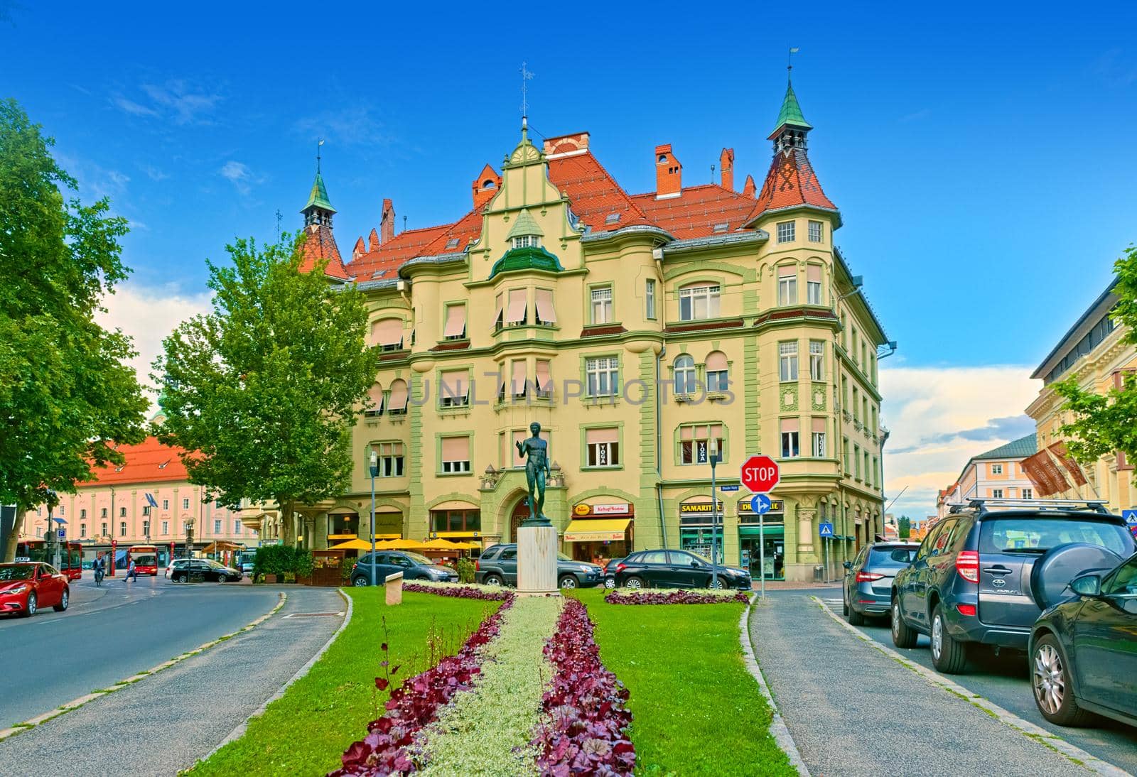 Klagenfurt - June 2020, Austria: View of the Stauderhaus building
