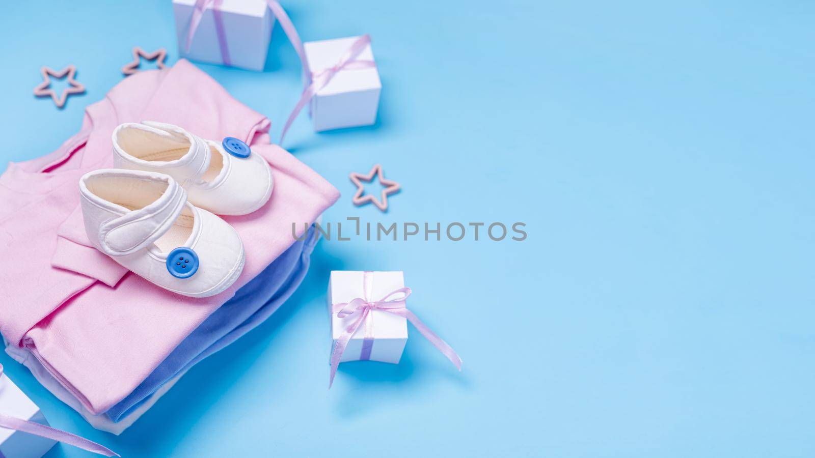high angle cute little baby accesories with copy space by Zahard
