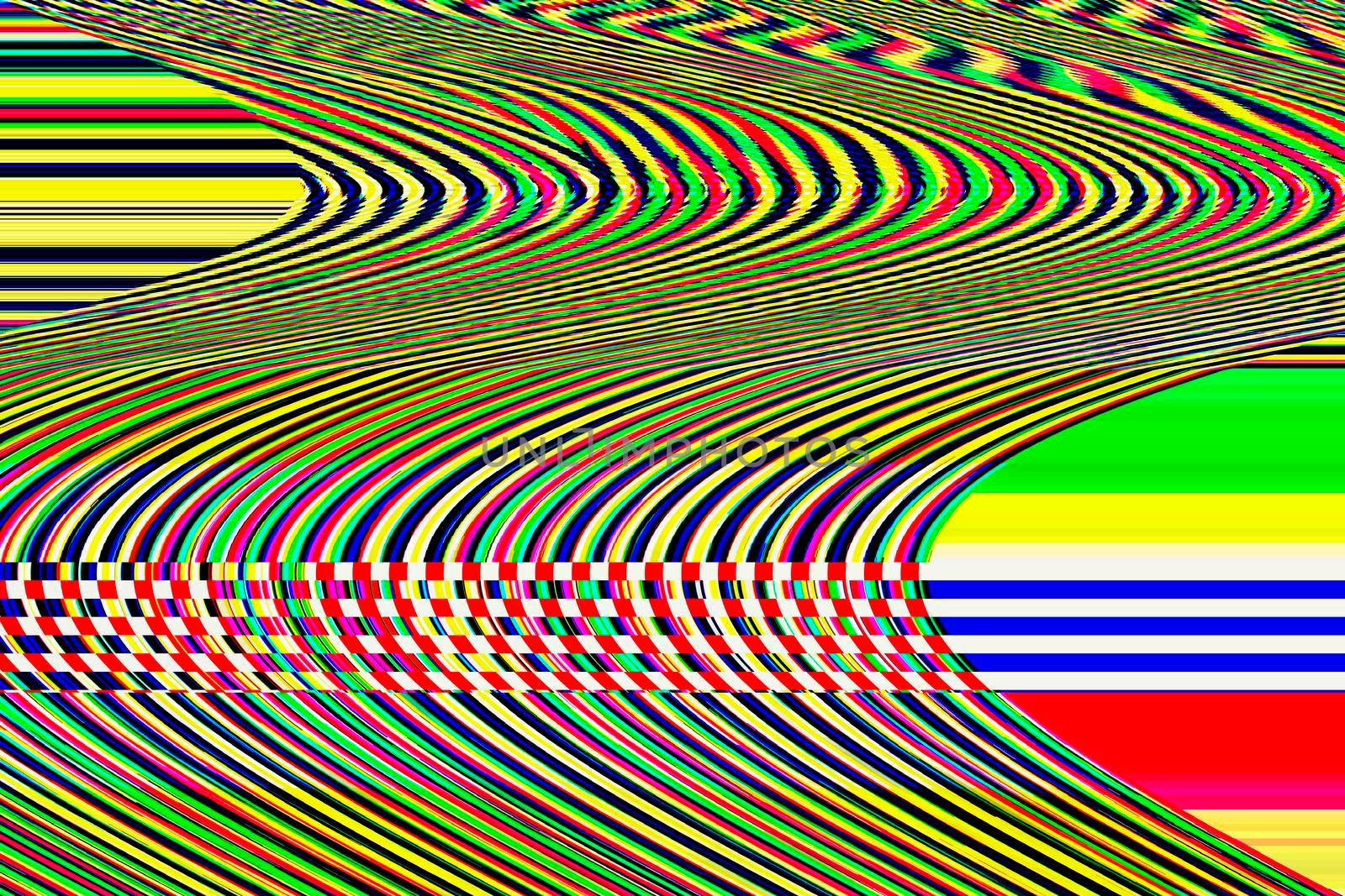 Glitch psychedelic background Old TV screen error Digital pixel noise abstract design Photo glitch Television signal fail. Technical problem grunge wallpaper. Colorful noise by DesignAB