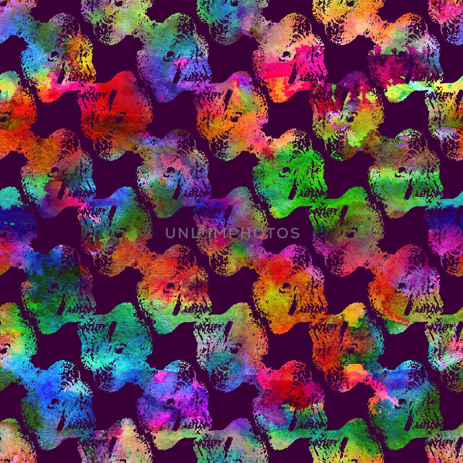 Brush Stroke Geometric Grung Pattern Seamless in Rainbow Color Background. Gunge Collage Watercolor Texture for Teen and School Kids Fabric Prints Grange Design.