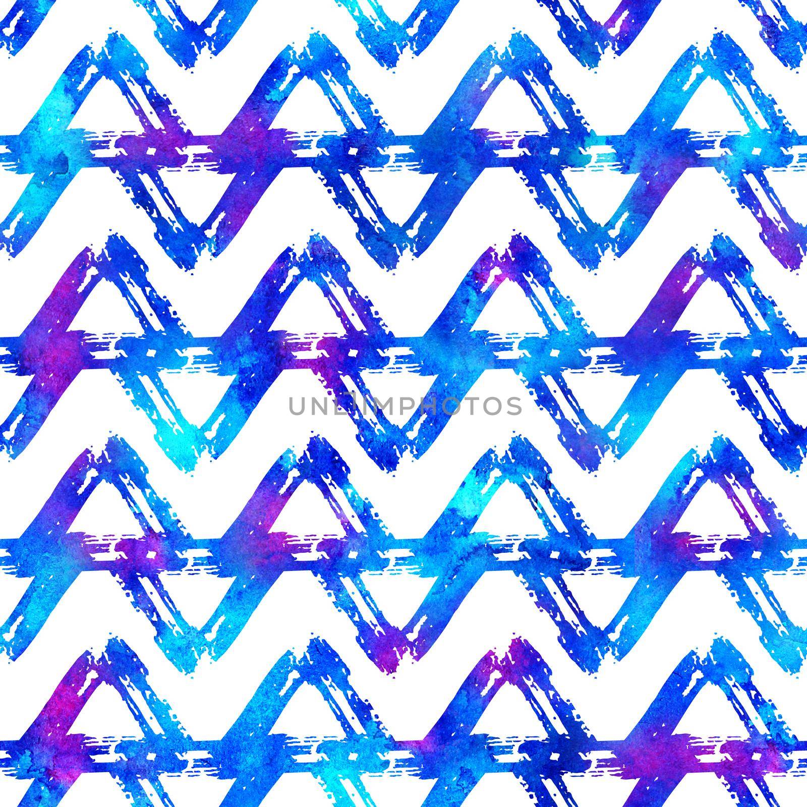 Brush Stroke Geometric Grung Pattern Seamless in Blue Color Background. Gunge Collage Watercolor Texture for Teen and School Kids Fabric Prints Grange Design with lines.