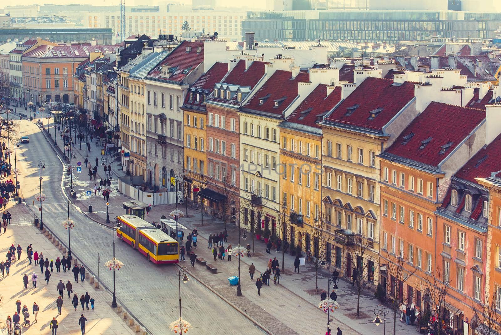 central pedestrian street of Warsaw by GekaSkr
