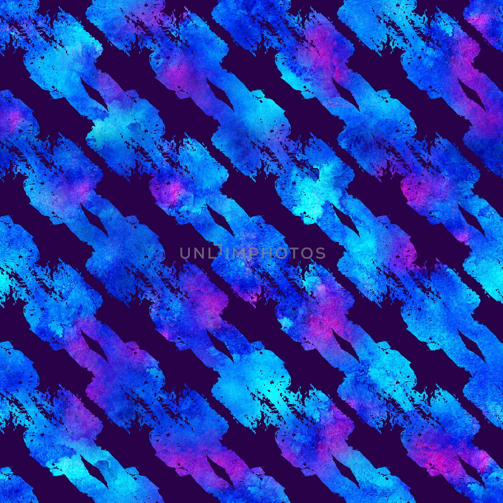 Brush Stroke Line Stripe Geometric Grung Pattern Seamless in Blue Color Background. Gunge Collage Watercolor Texture for Teen and School Kids Fabric Prints Grange Design with lines by DesignAB