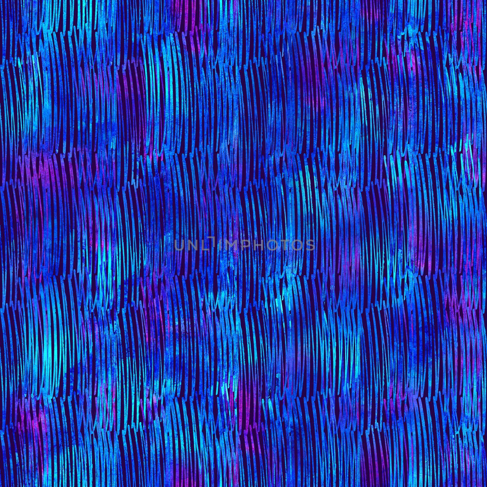 Brush Stroke Line Stripe Geometric Grung Pattern Seamless in Blue Color Background. Gunge Collage Watercolor Texture for Teen and School Kids Fabric Prints Grange Design with lines by DesignAB