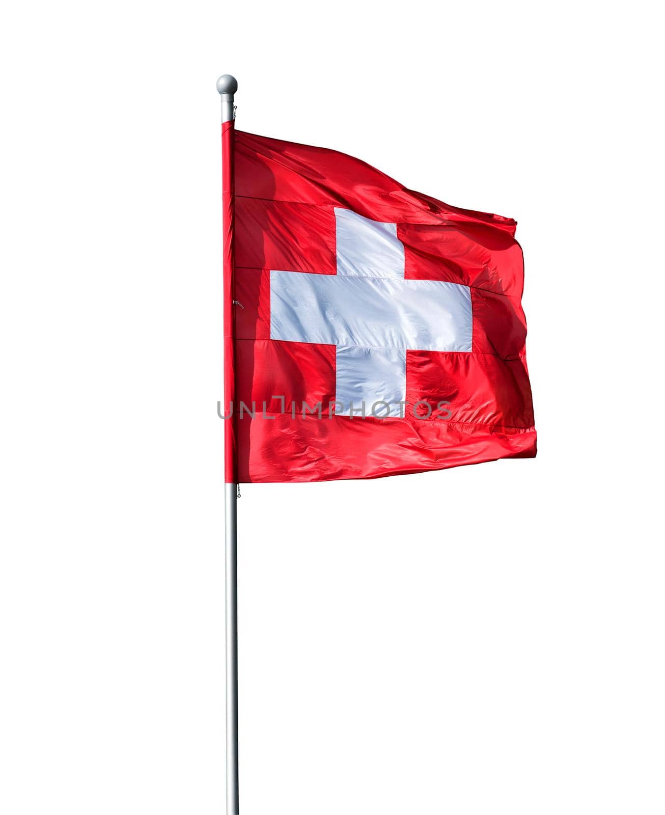 Swiss flag isolated on a white background