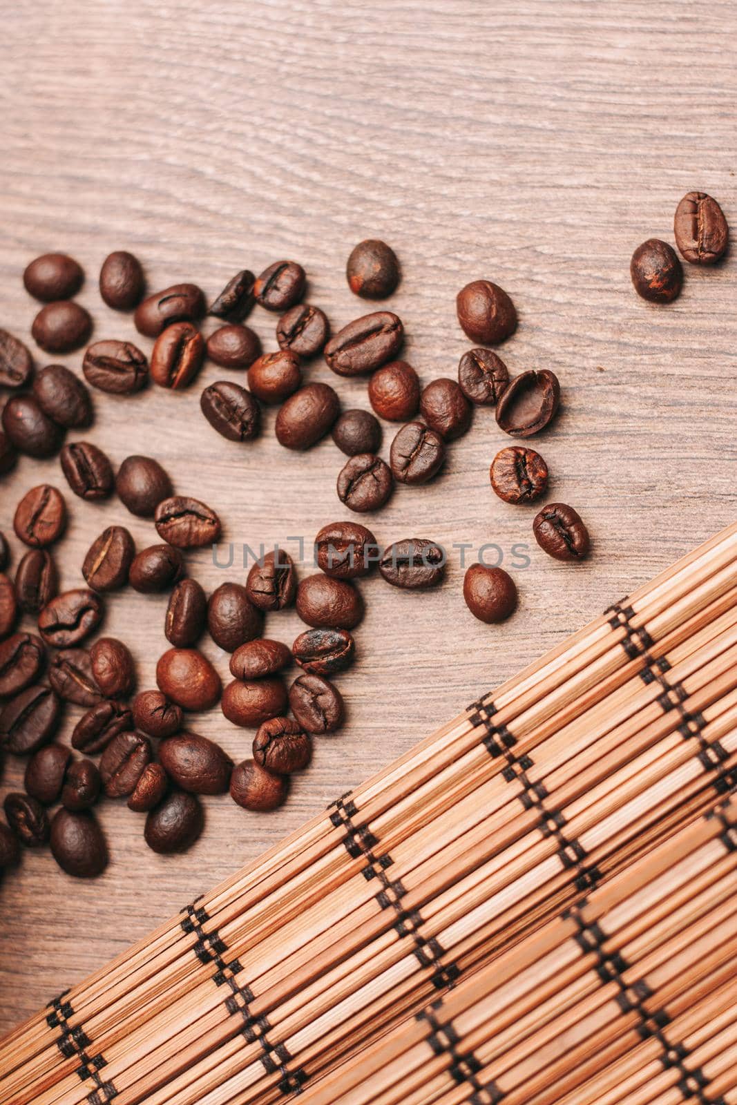 a cup of coffee Hot drink spilled grains caffeine pattern. High quality photo