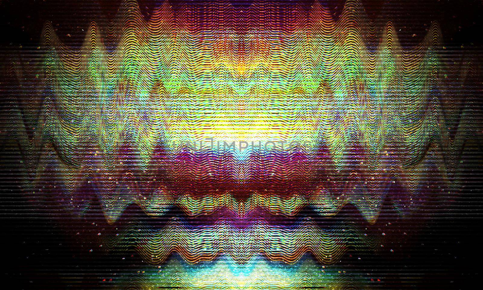 Glitch universe background. Old TV screen error. Digital pixel noise abstract design. Photo glitch. Television signal fail. Technical problem grunge wallpaper. Colorful noise by DesignAB