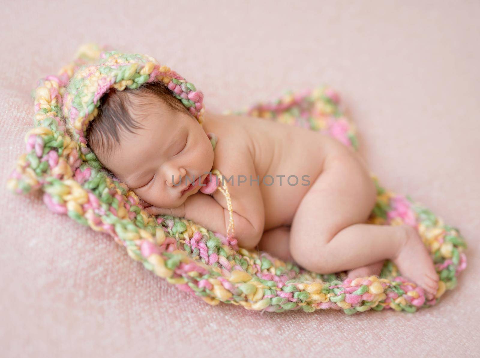 sleeping newborn baby girl by tan4ikk1