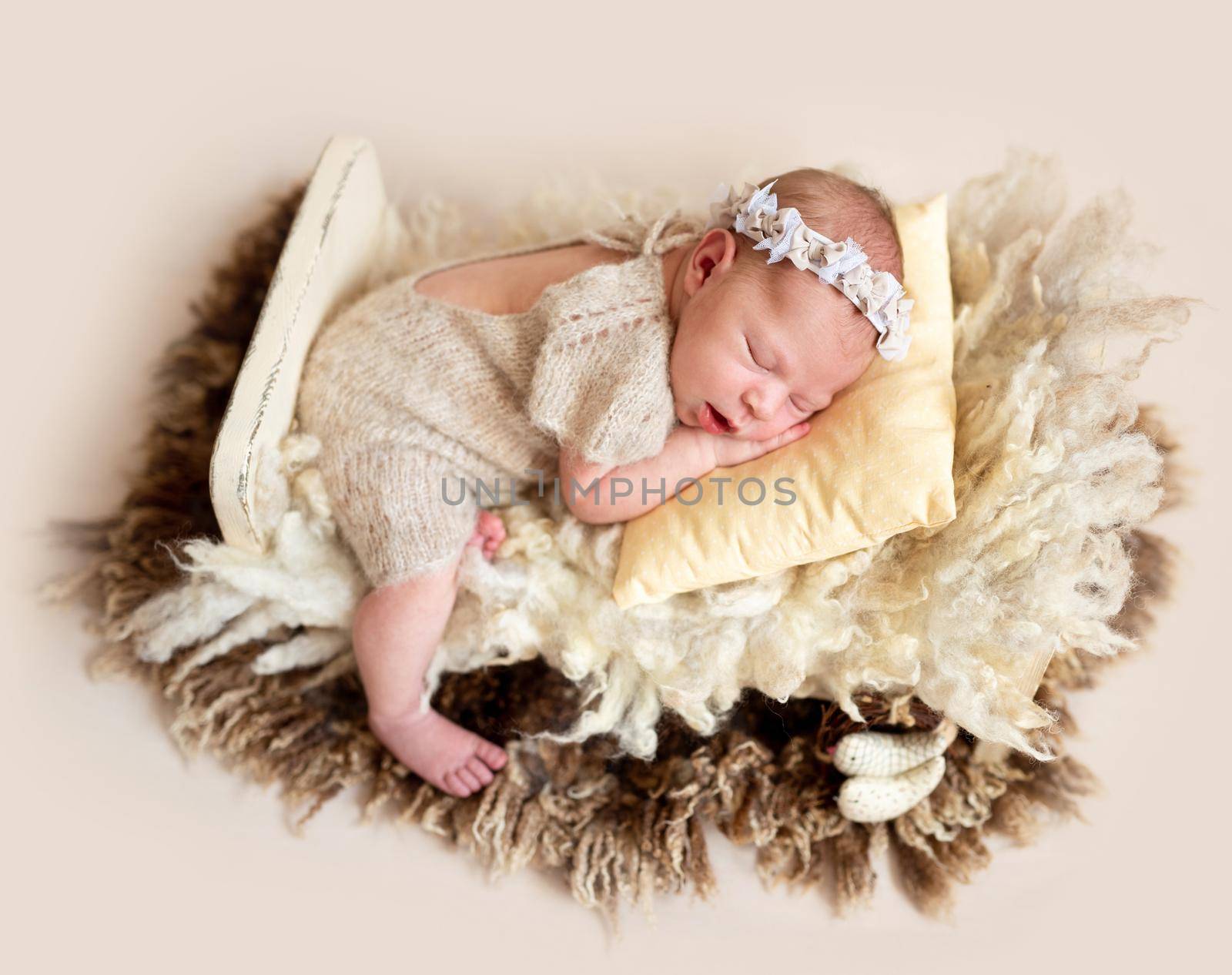 Sleeping baby on wool by tan4ikk1