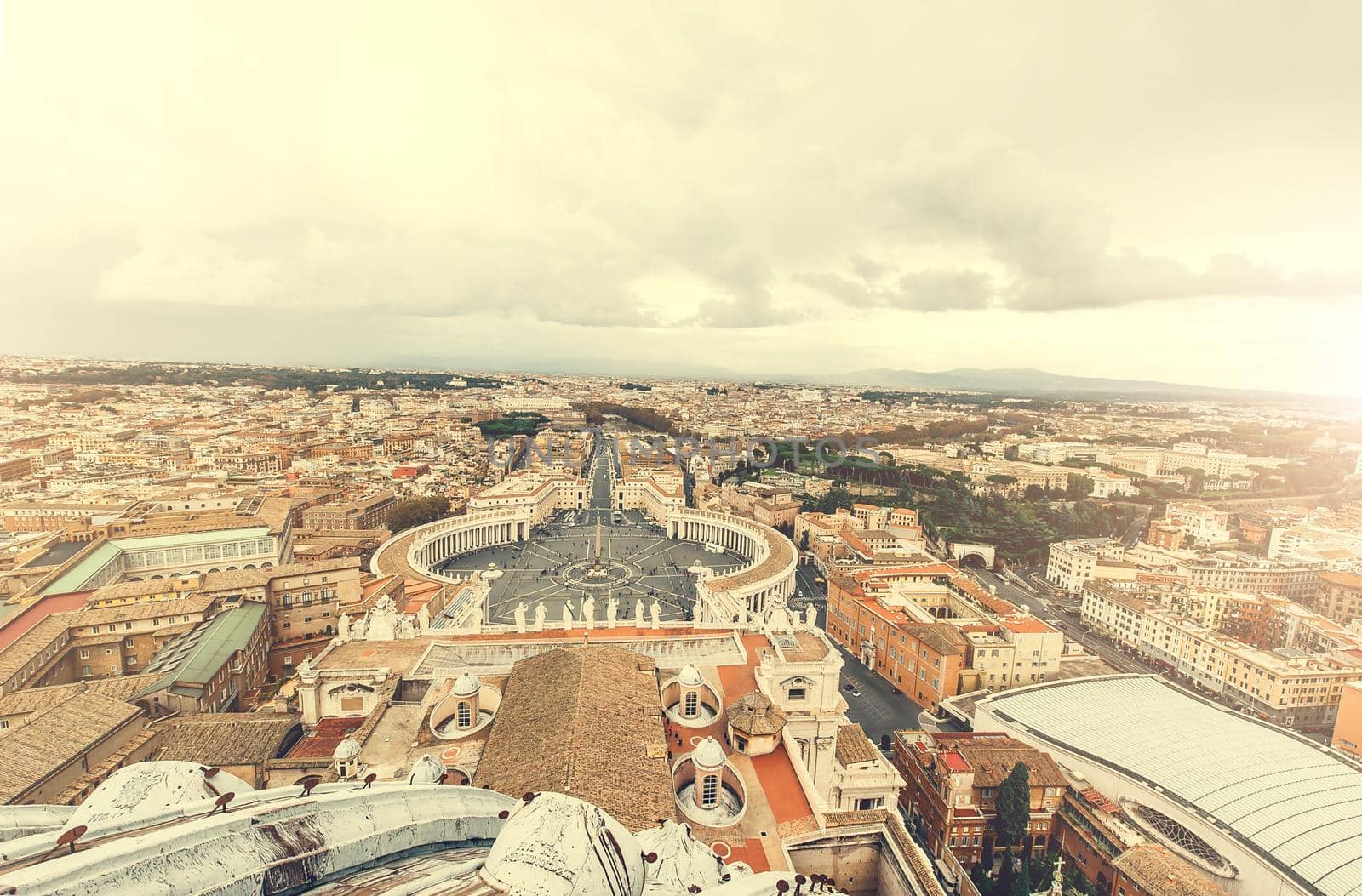 Saint Peter Square and Saint Peter Basilica, Vatican City, Rome, Italy