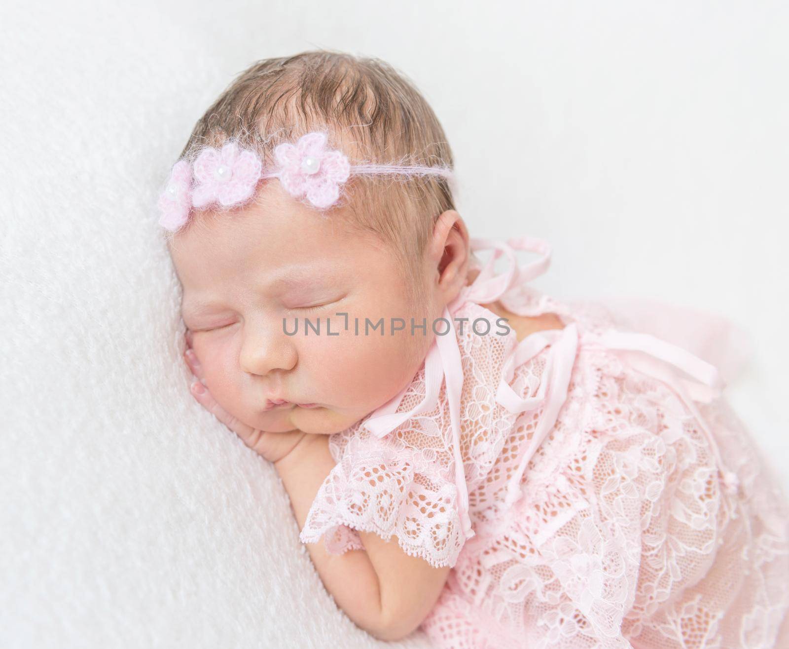 princess baby napping in laced pink suit by tan4ikk1