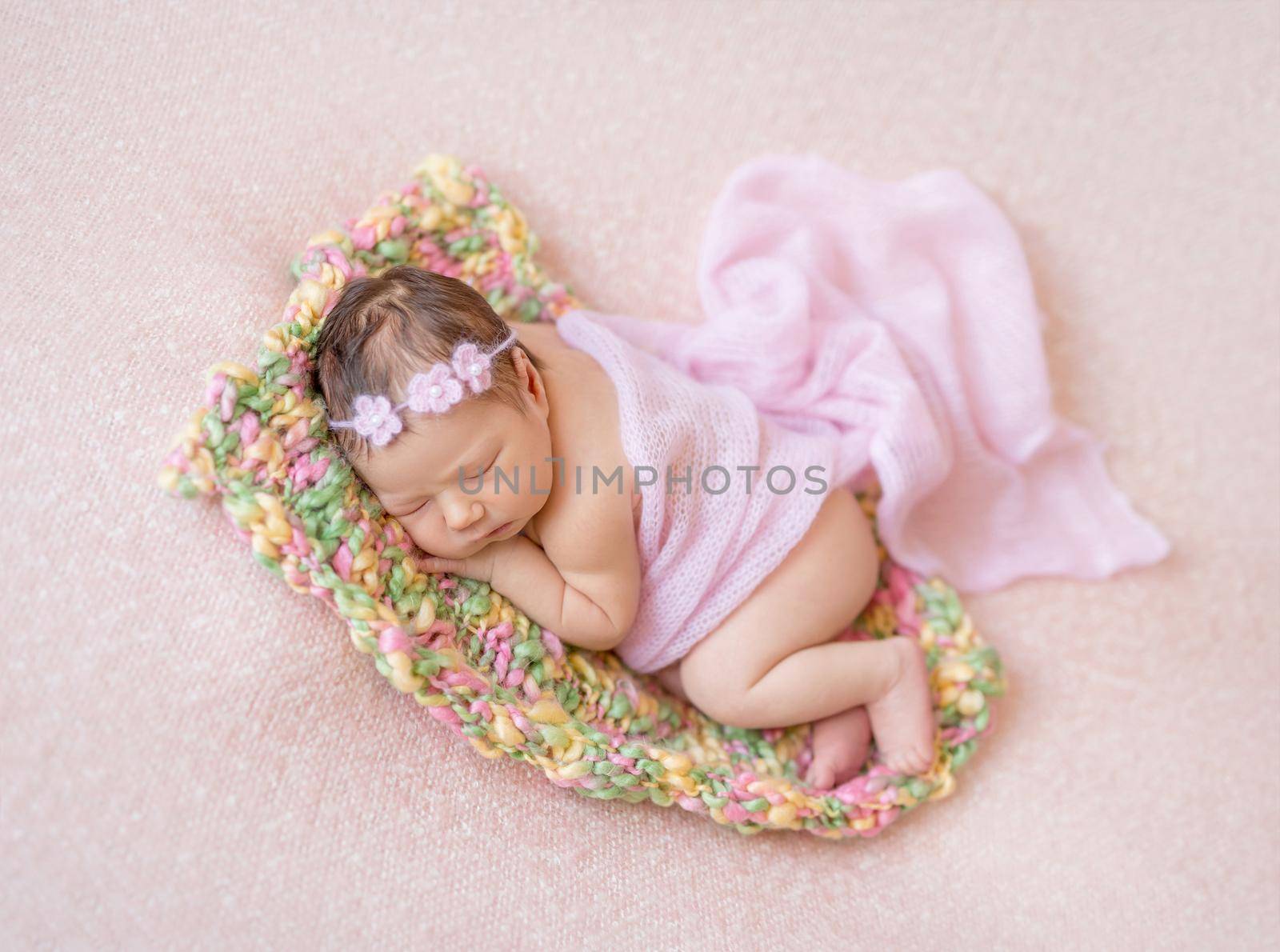 Cute sleeping newborn baby girl