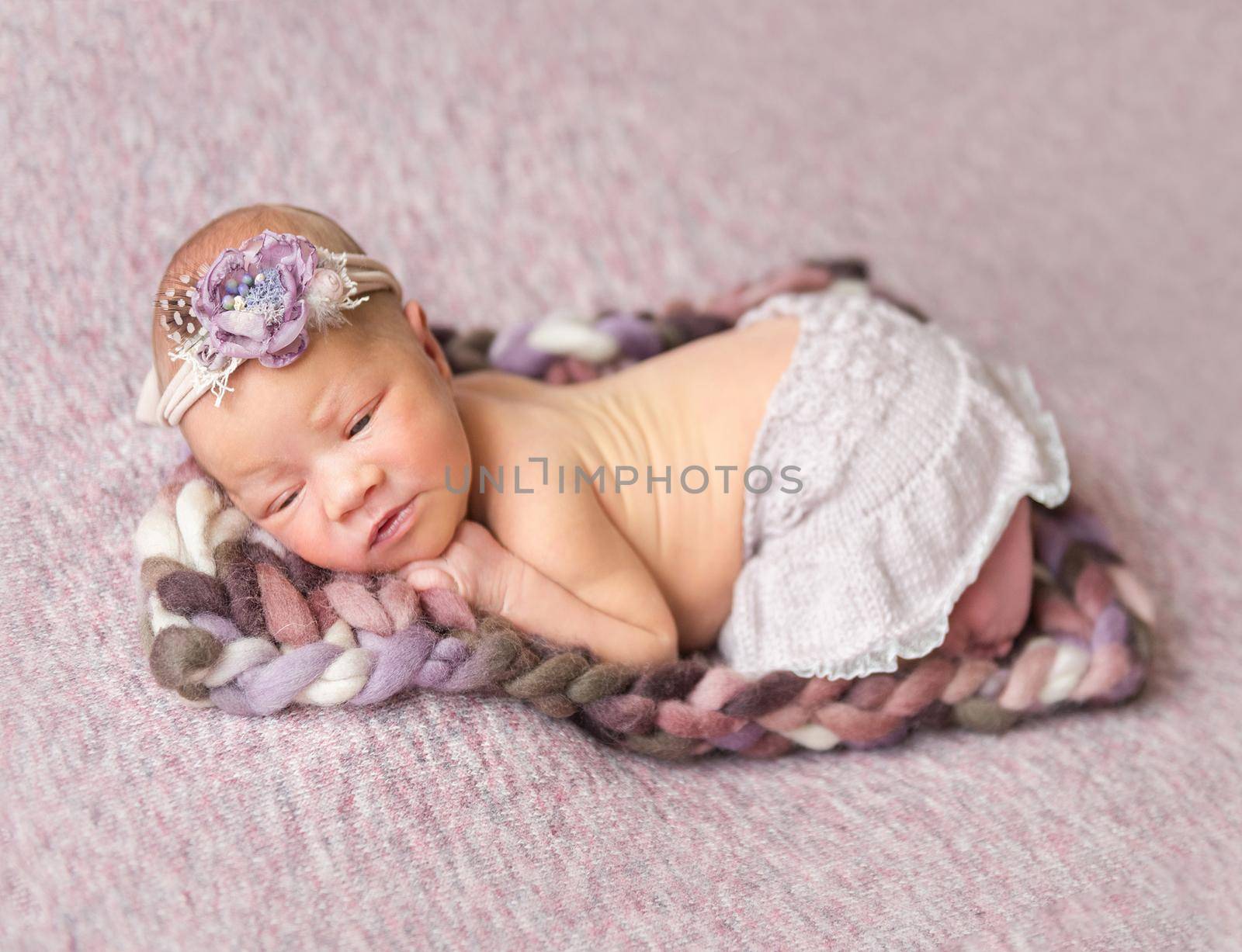 Cute sleeping newborn baby girl