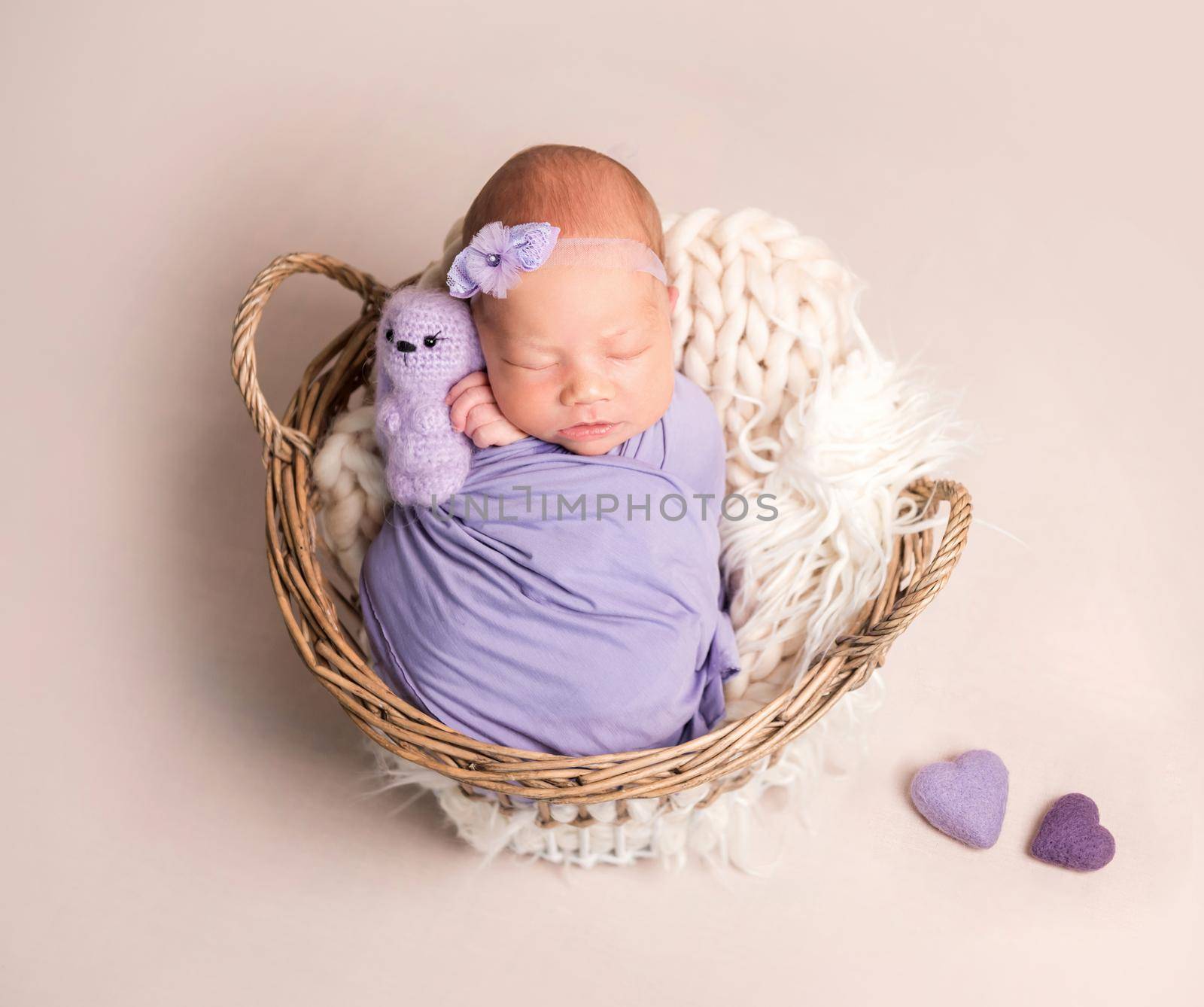 Cute sleeping newborn baby girl