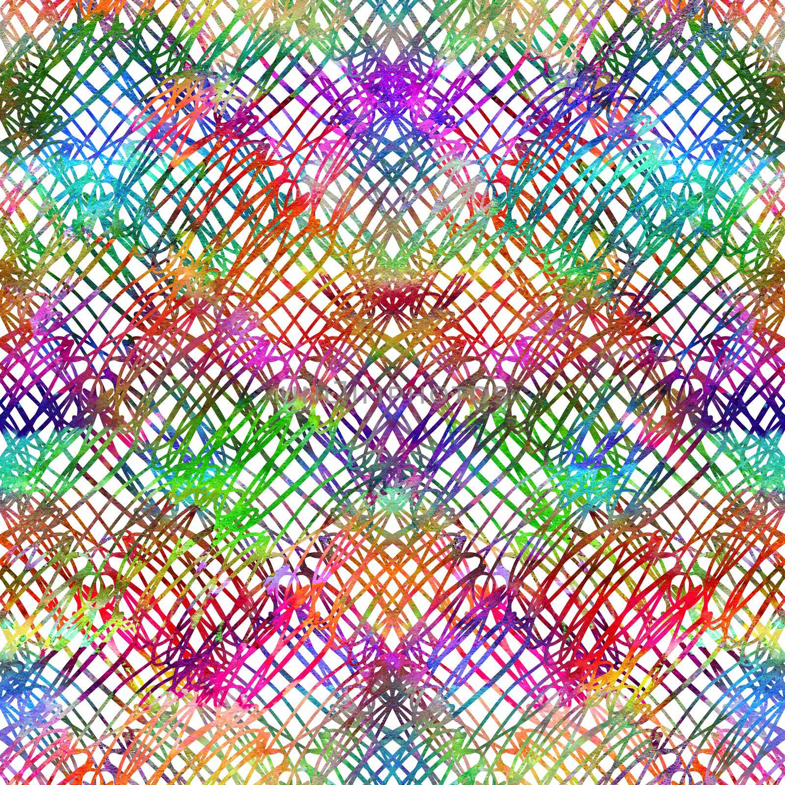 Brush Stroke Geometric Grung Pattern Seamless in Rainbow Color Background. Gunge Collage Watercolor Texture for Teen and School Kids Fabric Prints Grange Design.