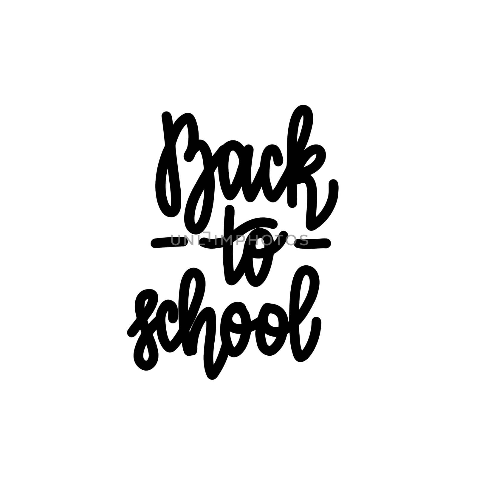 Back to school. Handwritten lettering isolated on white background. illustration for posters, cards and much more.