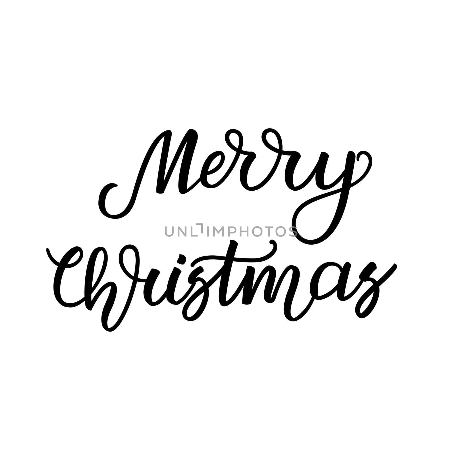 Merry Christmas. Handwritten lettering isolated on white background. illustration for greeting cards, posters and much more.