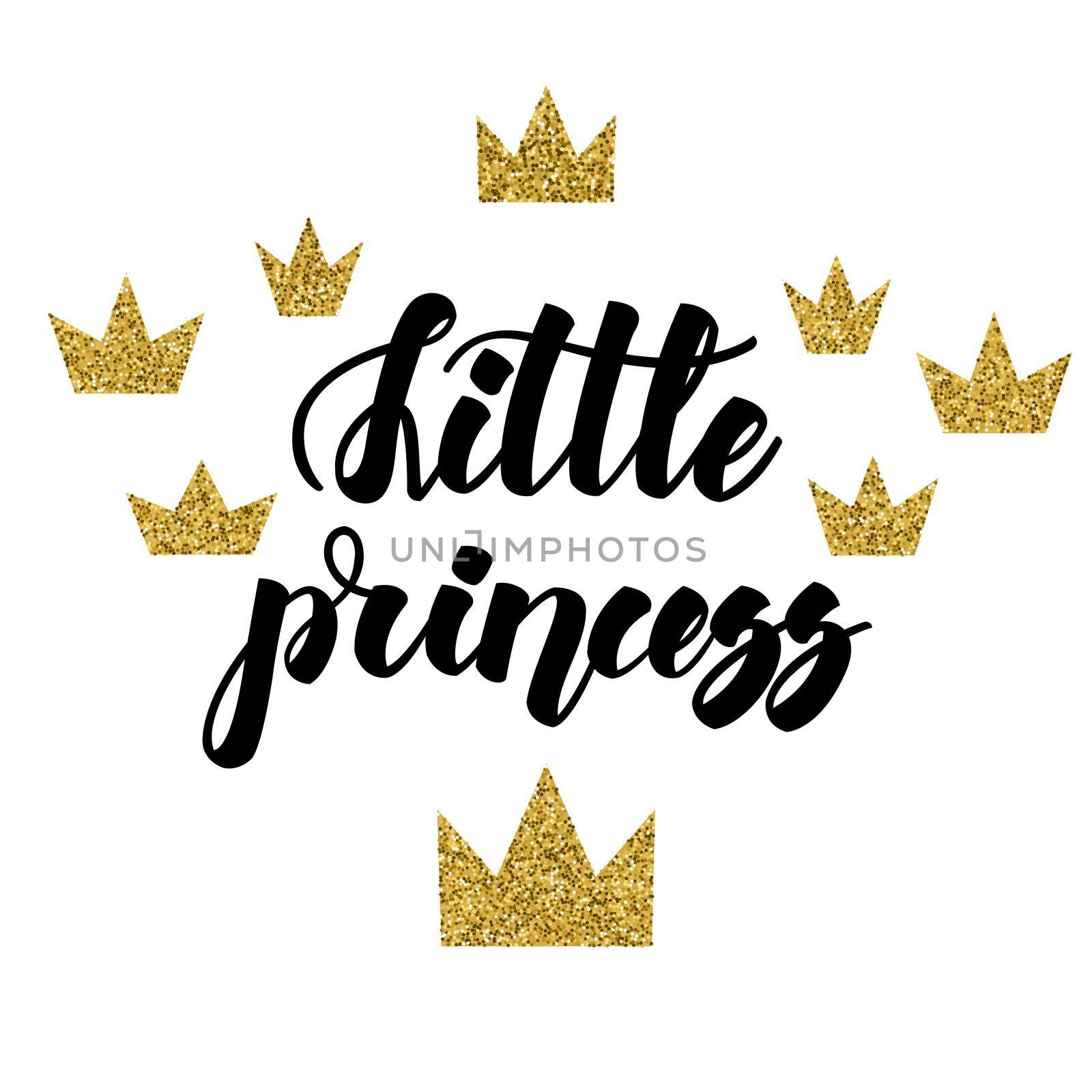 Little princess. Home sweet home. Inspirational lettering isolated on white background. Positive quote. illustration for greeting cards, posters, print on T-shirts and much more.