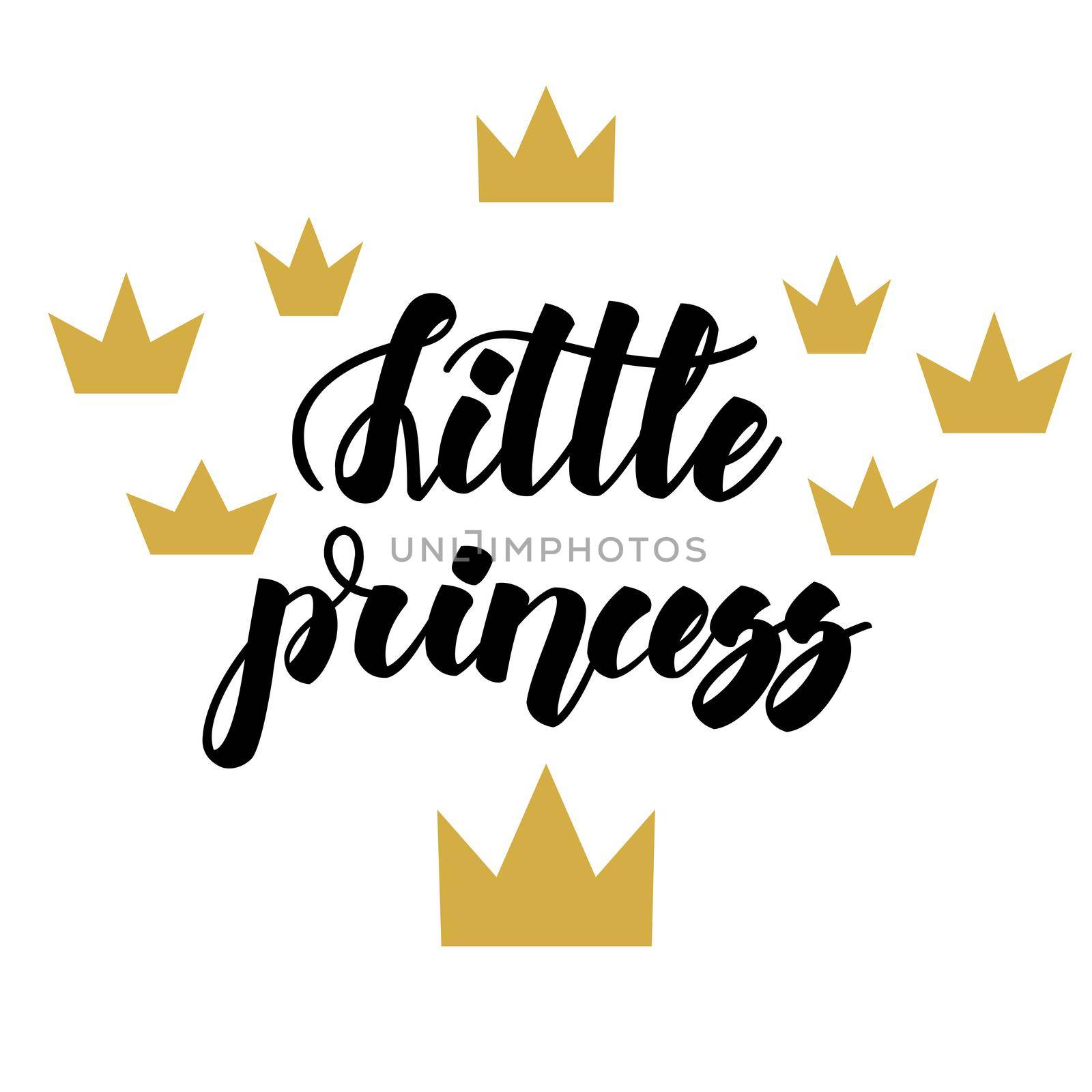 Little princess. Home sweet home. Inspirational lettering isolated on white background. Positive quote. illustration for greeting cards, posters, print on T-shirts and much more.