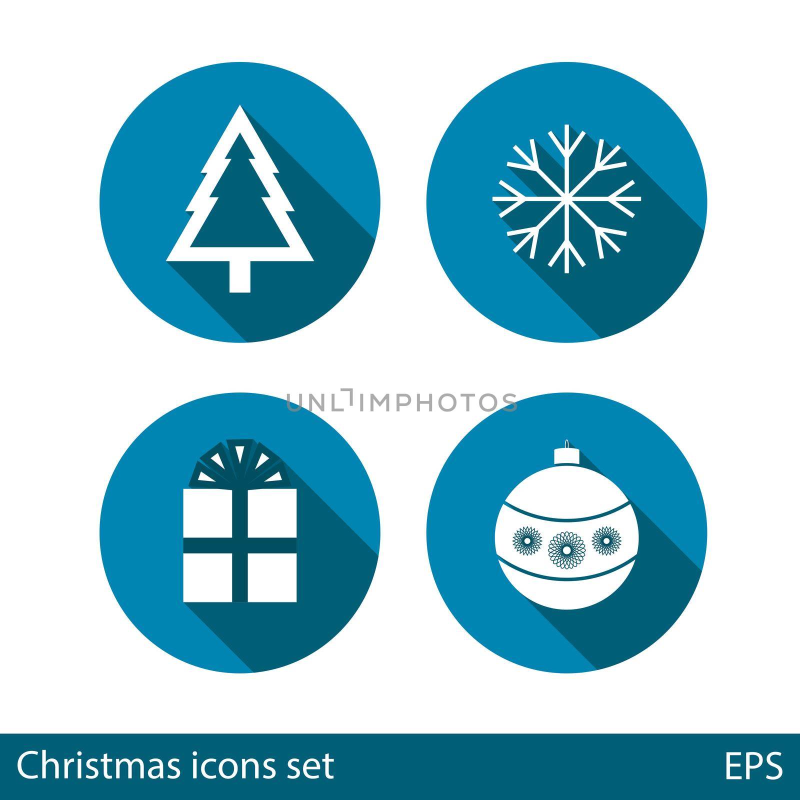 Christmas icon set. Flat design. illustration.