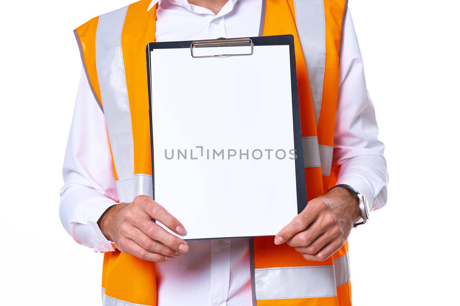 Engineer with documents working form of professionals. High quality photo