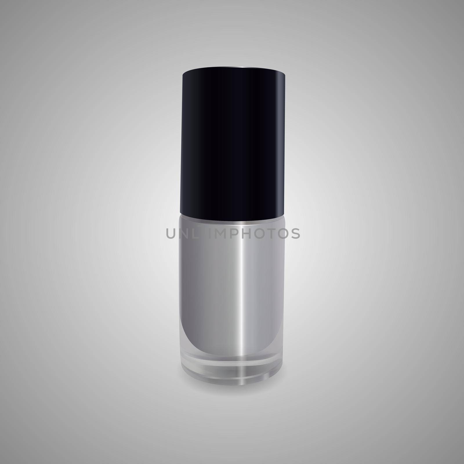 illustration of nail polish on gray background.