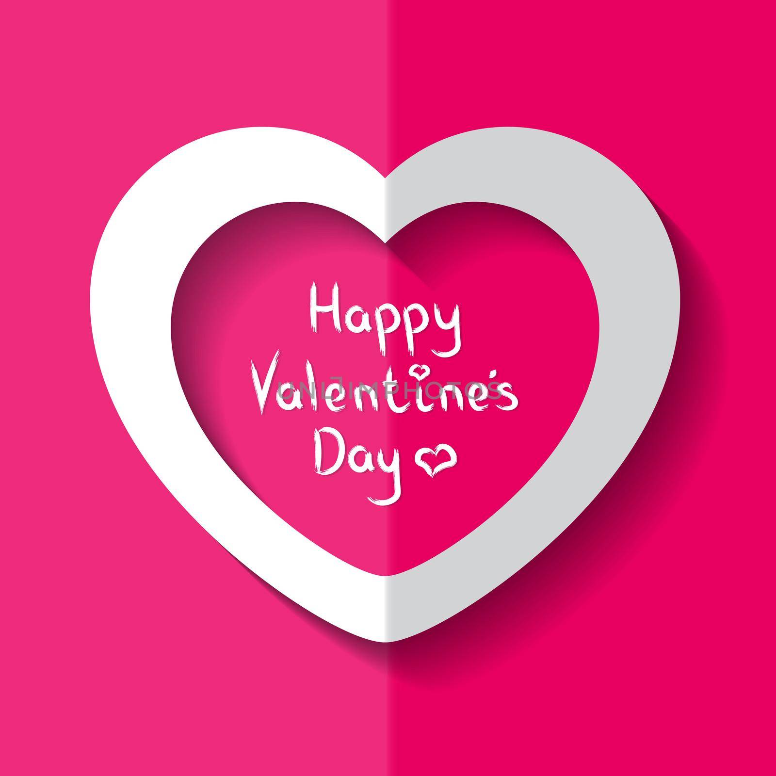 illustration of Heart for Valentine s Day on pink background.