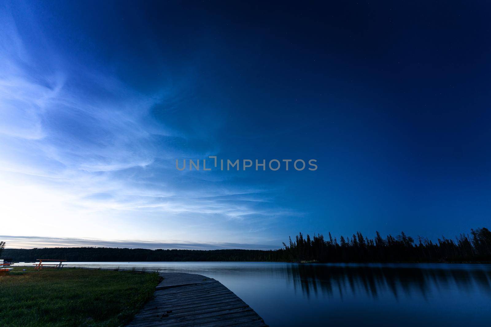 Night Photography Waskesiu Canada noctilucent clouds Marina Narrows