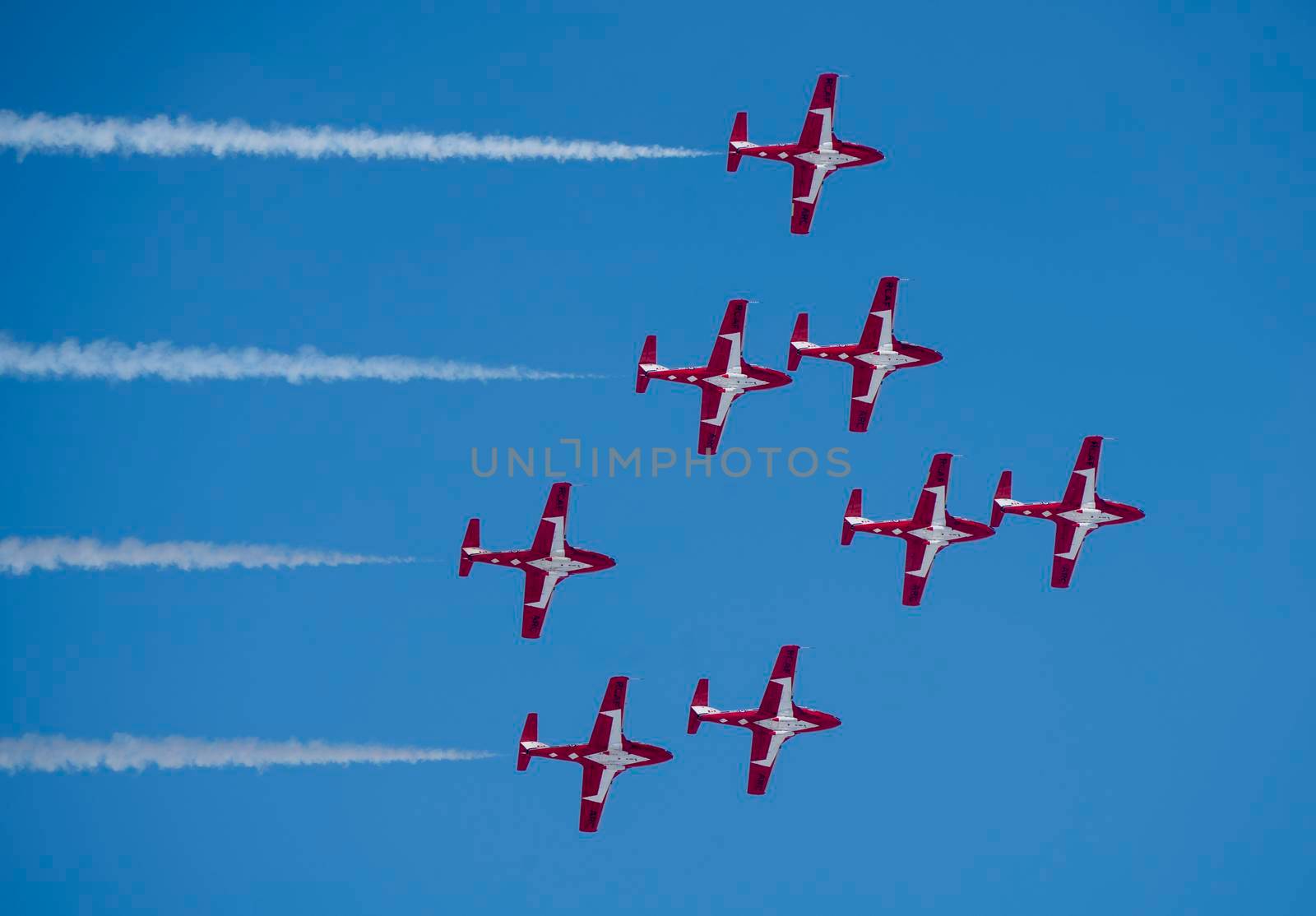 Snowbirds Acrobatic Flight Team flying in Moose Jaw Saskatchewan