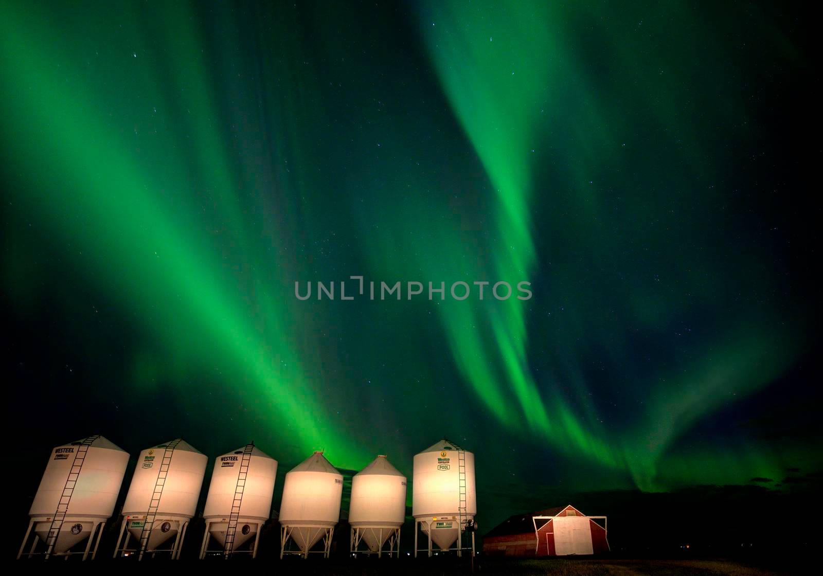 Northern Lights Canada Aurora borealis rural Prairie Night