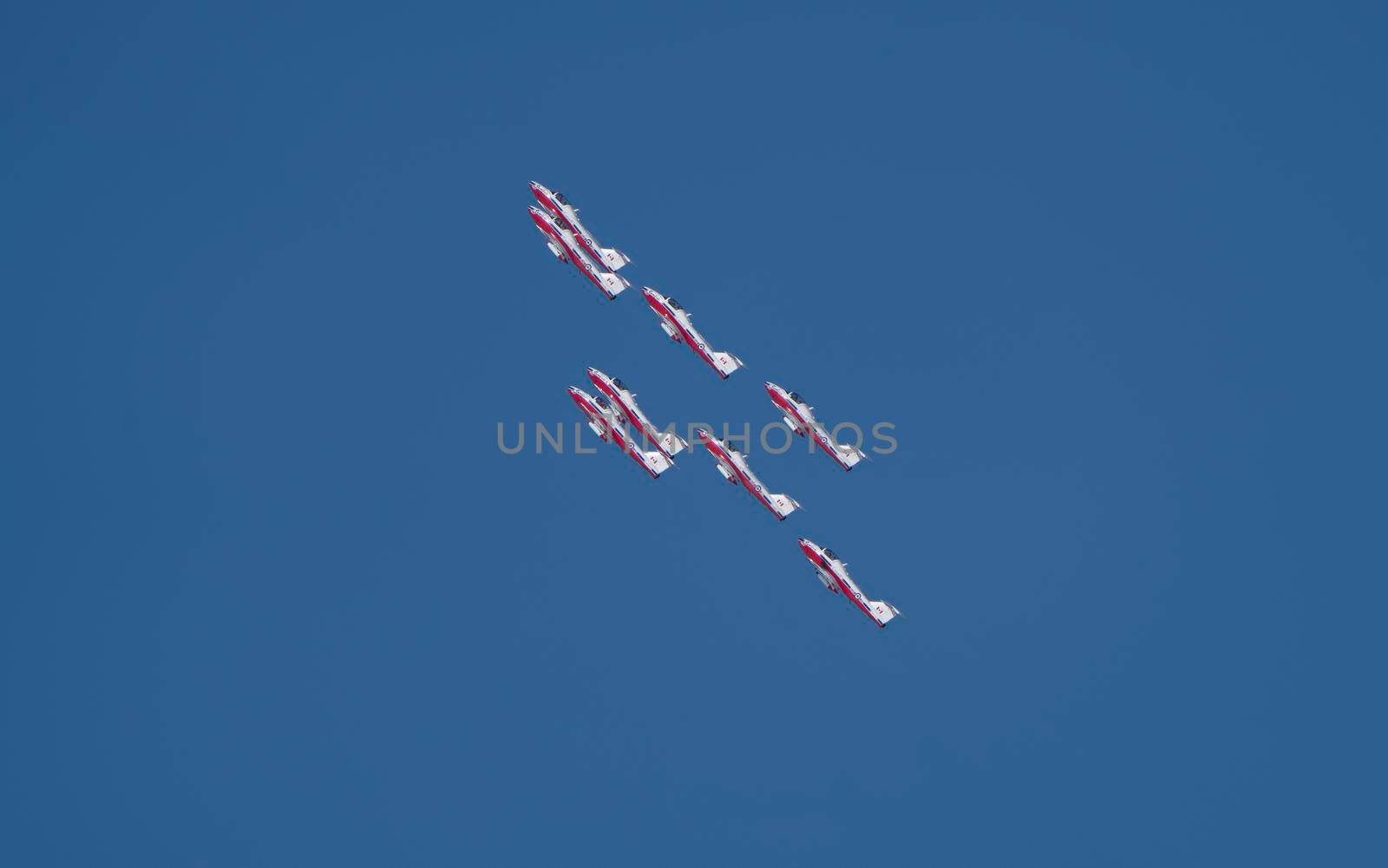 Snowbirds Acrobatic Flight Team flying in Moose Jaw Saskatchewan