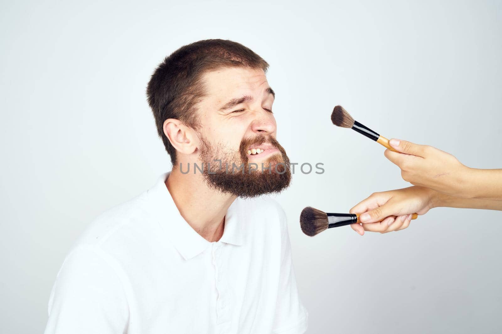 bearded man makeup cosmetics skin care by Vichizh