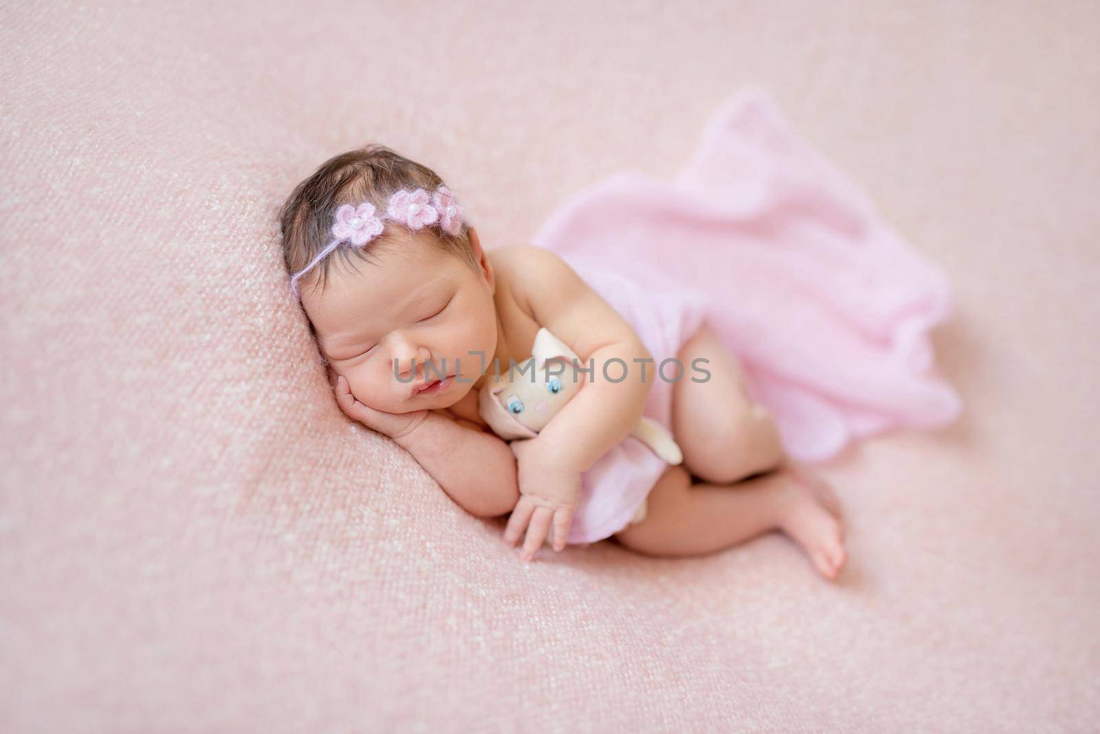 sleeping newborn baby girl by tan4ikk1