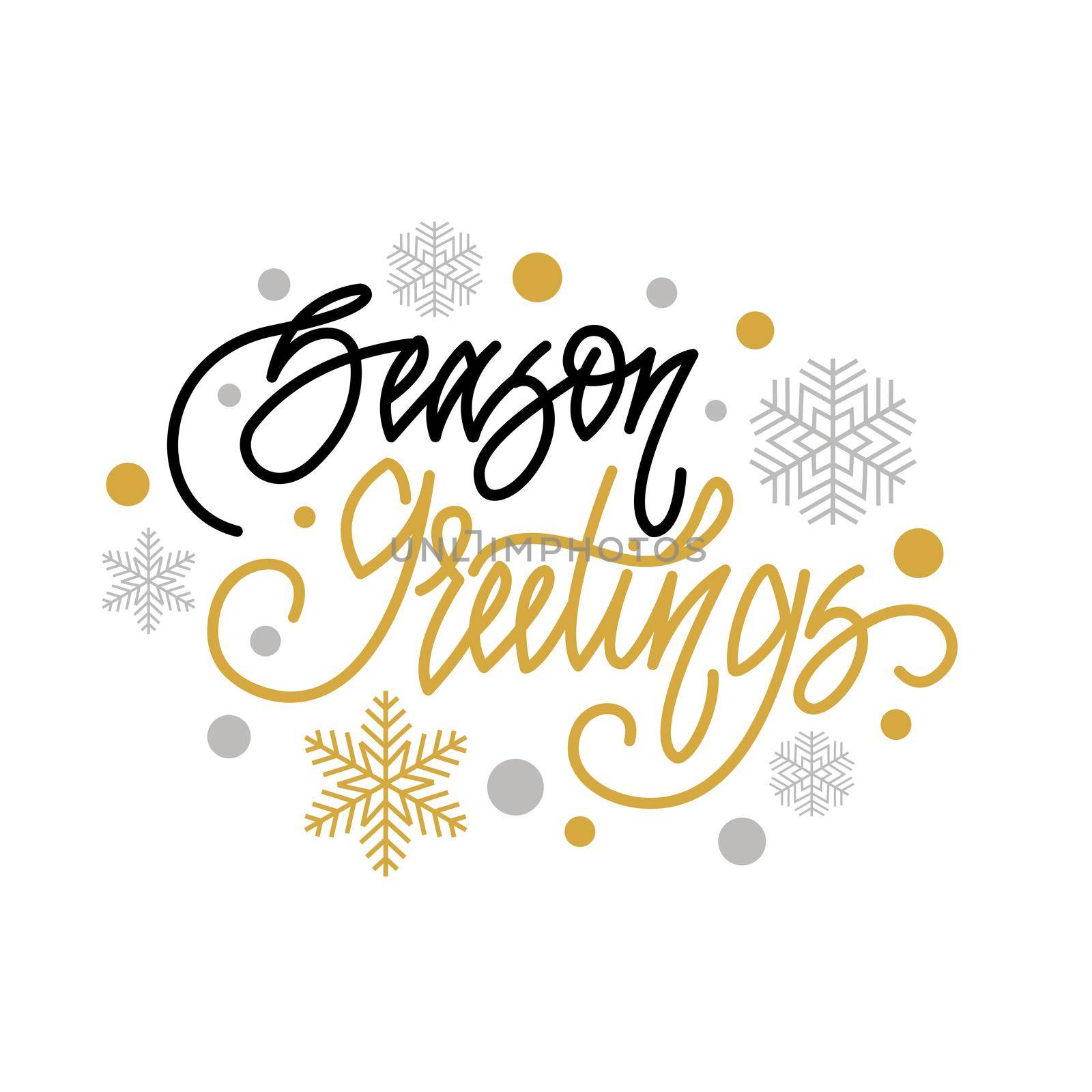 Season greetings. Handwritten lettering isolated on white background. illustration for greeting cards, posters and much more.
