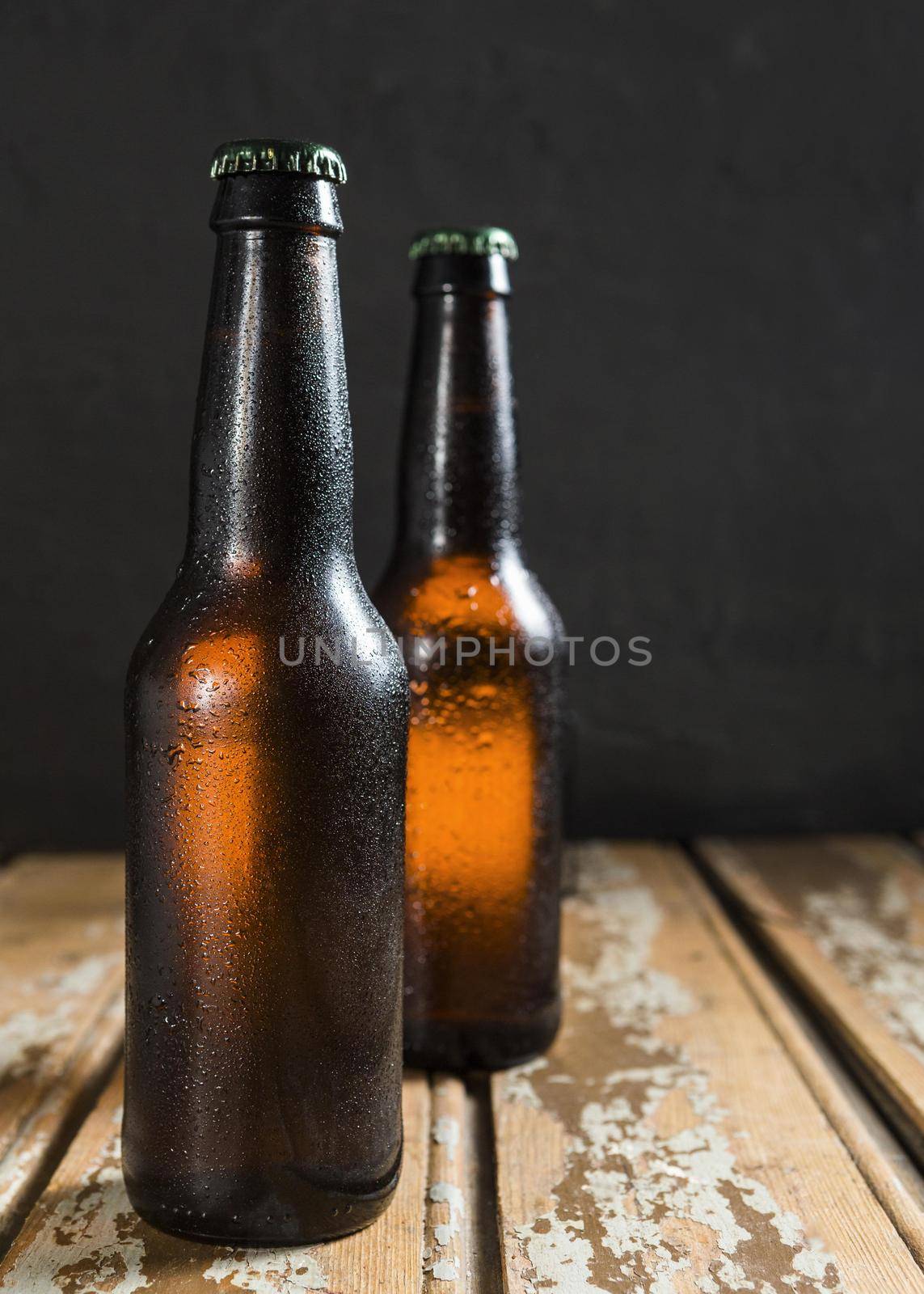 front view beer glass bottles by Zahard