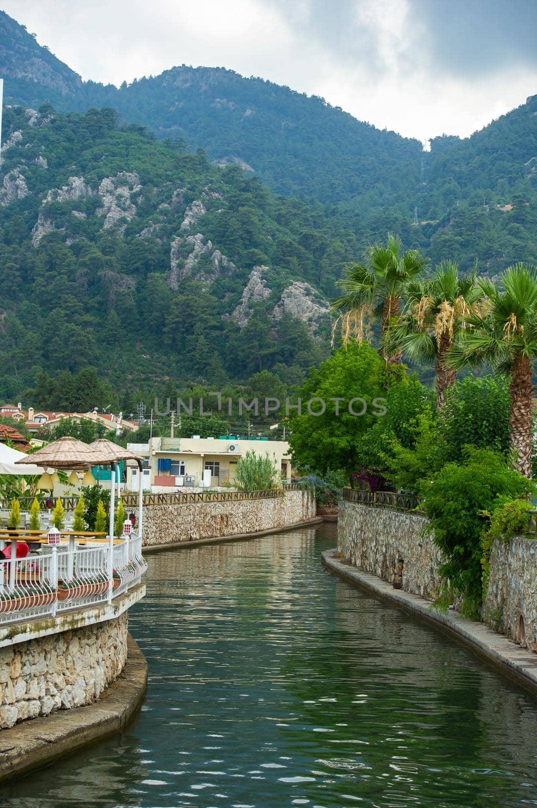 The embankment of the village of Turunch in the province of Mugla.Turkey.