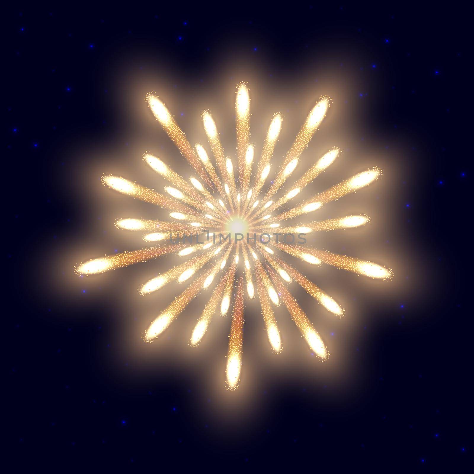 Fireworks on the night sky background. illustration by Marin4ik