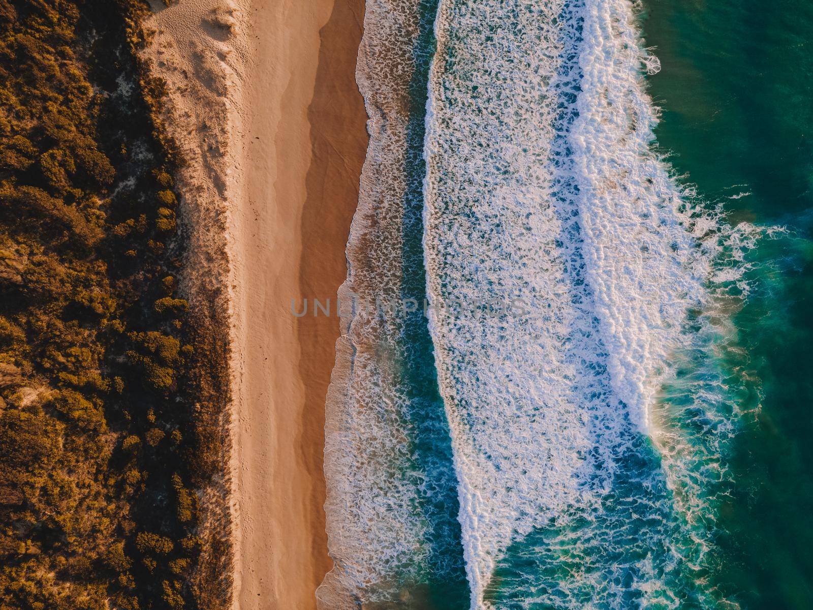 Aerial Photo of beach, Lake Tabourie beach, Australia by braydenstanfordphoto