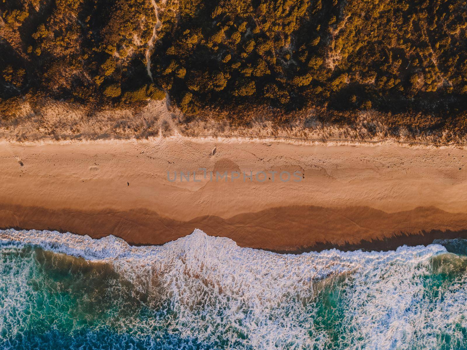 Aerial Photo of beach, Lake Tabourie beach, Australia by braydenstanfordphoto