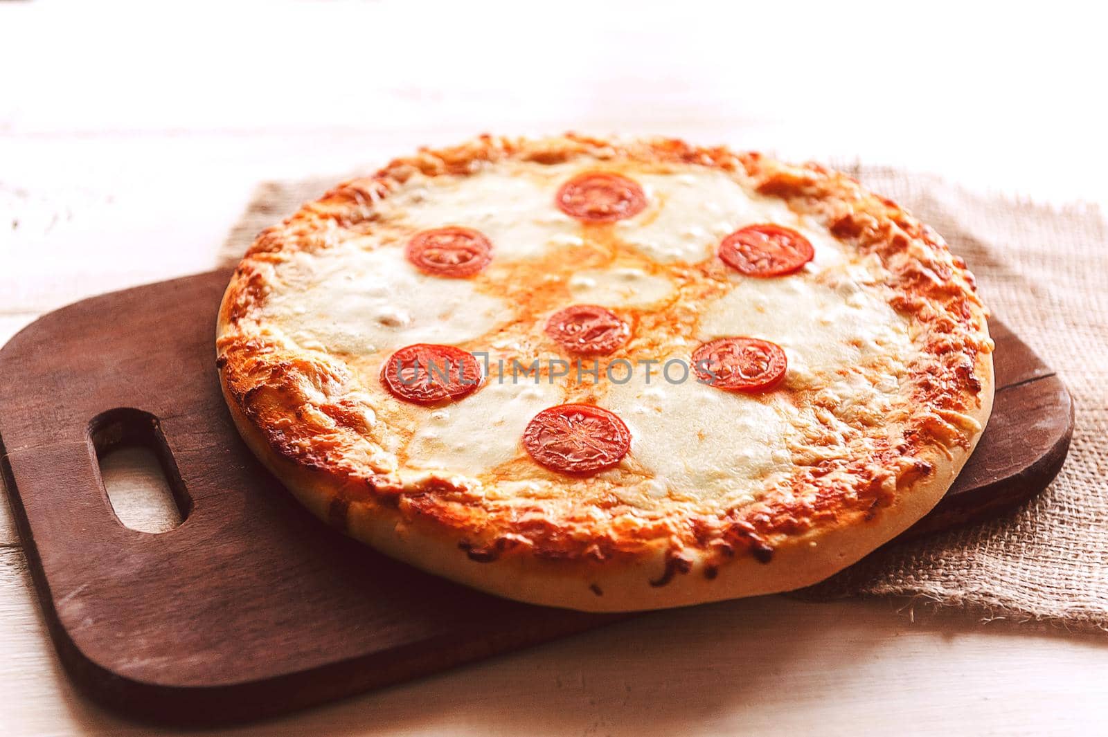 Hot Homemade Pepperoni Pizza Ready to Eat by vvmich