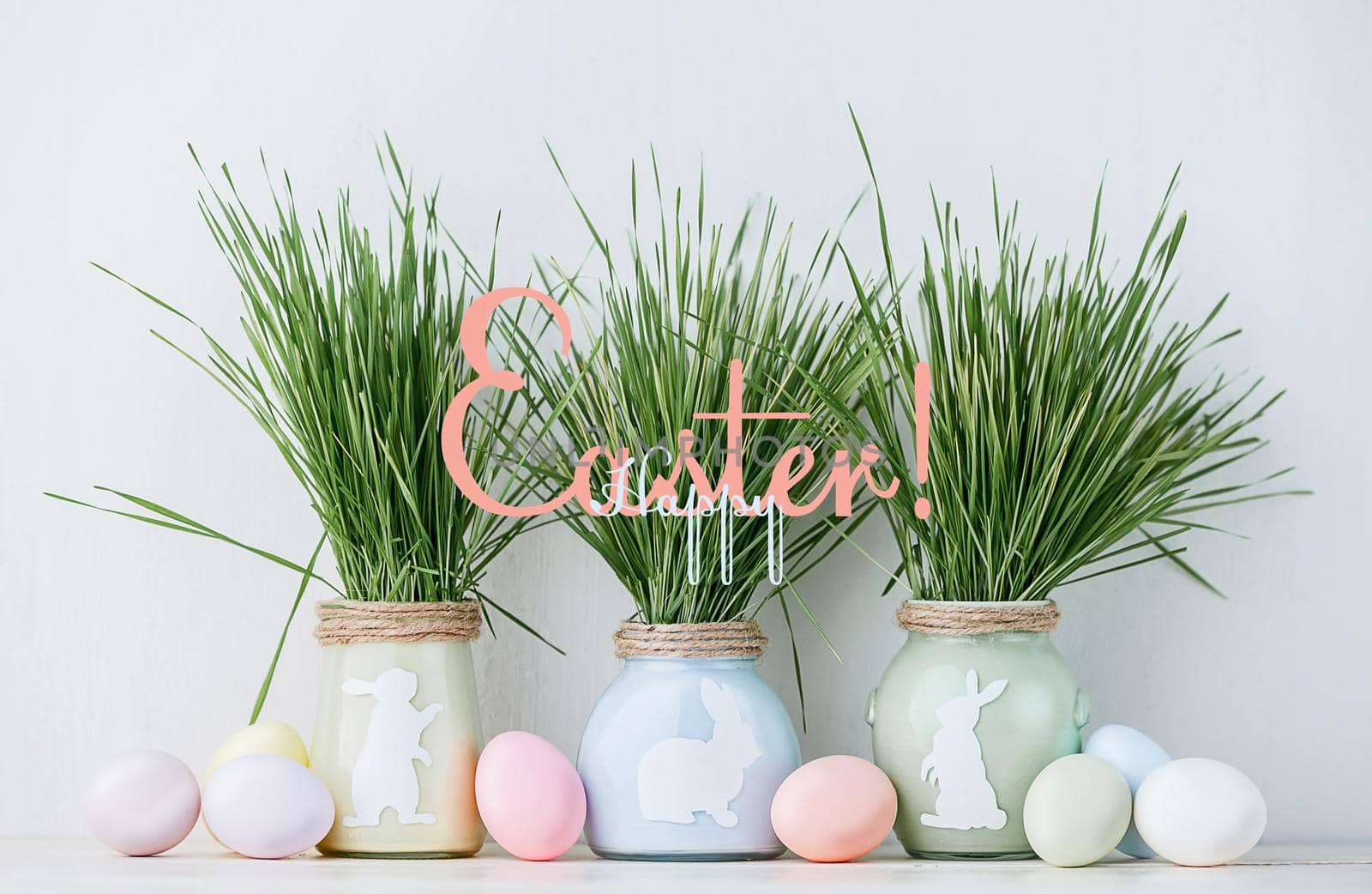 Cute creative photo with easter eggs