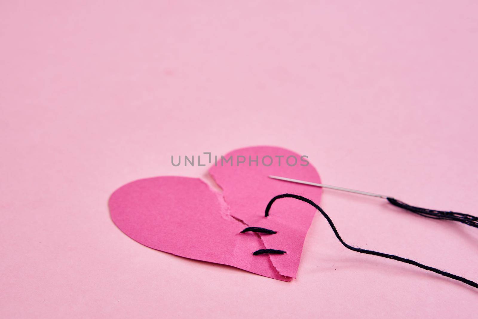 valentines paper heart romance holiday pink background by Vichizh