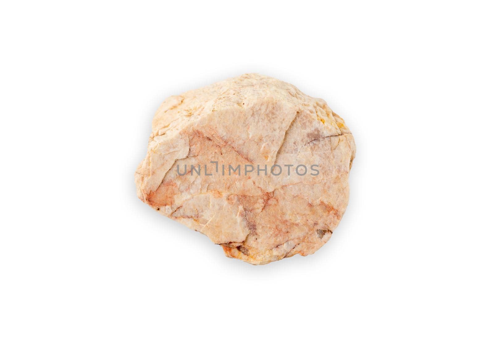 Mineral stone close-up isolated on a white background. A piece of granite or stone on a white background.